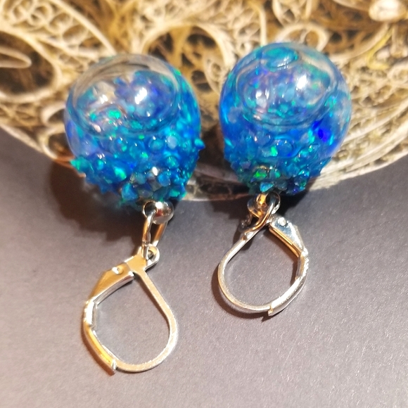 FLOATING OPALS MzMax Resin Designs Earrings - Picture 4 of 8